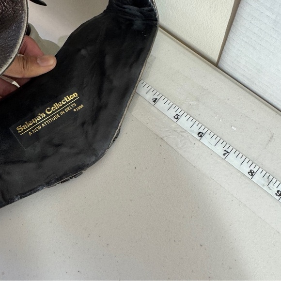 Vintage Salena’s Collection Gold Black 80s Beaded Metallic Statement Belt - Picture 9 of 16